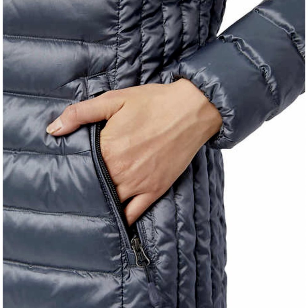 Aventure Womens Lightweight Down Fixed Hood Jacket gray rosin - Picture 3 of 6